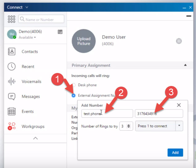 external assignment label and number settings